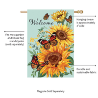 ‘Butterfly Glow Burlap’ Decorative Flag