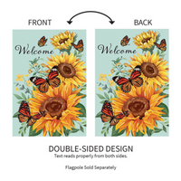 ‘Butterfly Glow Burlap’ Decorative Flag