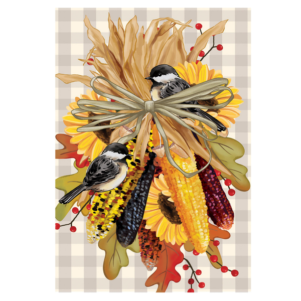 ‘Ornamental Corn Burlap’ Decorative Flag