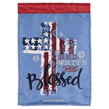 ‘CROSS RED WHITE AND BLESSED’ Decorative Flag