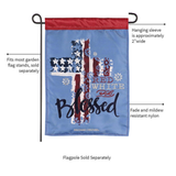 ‘CROSS RED WHITE AND BLESSED’ Decorative Flag
