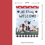 ‘ALL PAWS WELCOME’ Decorative Flag