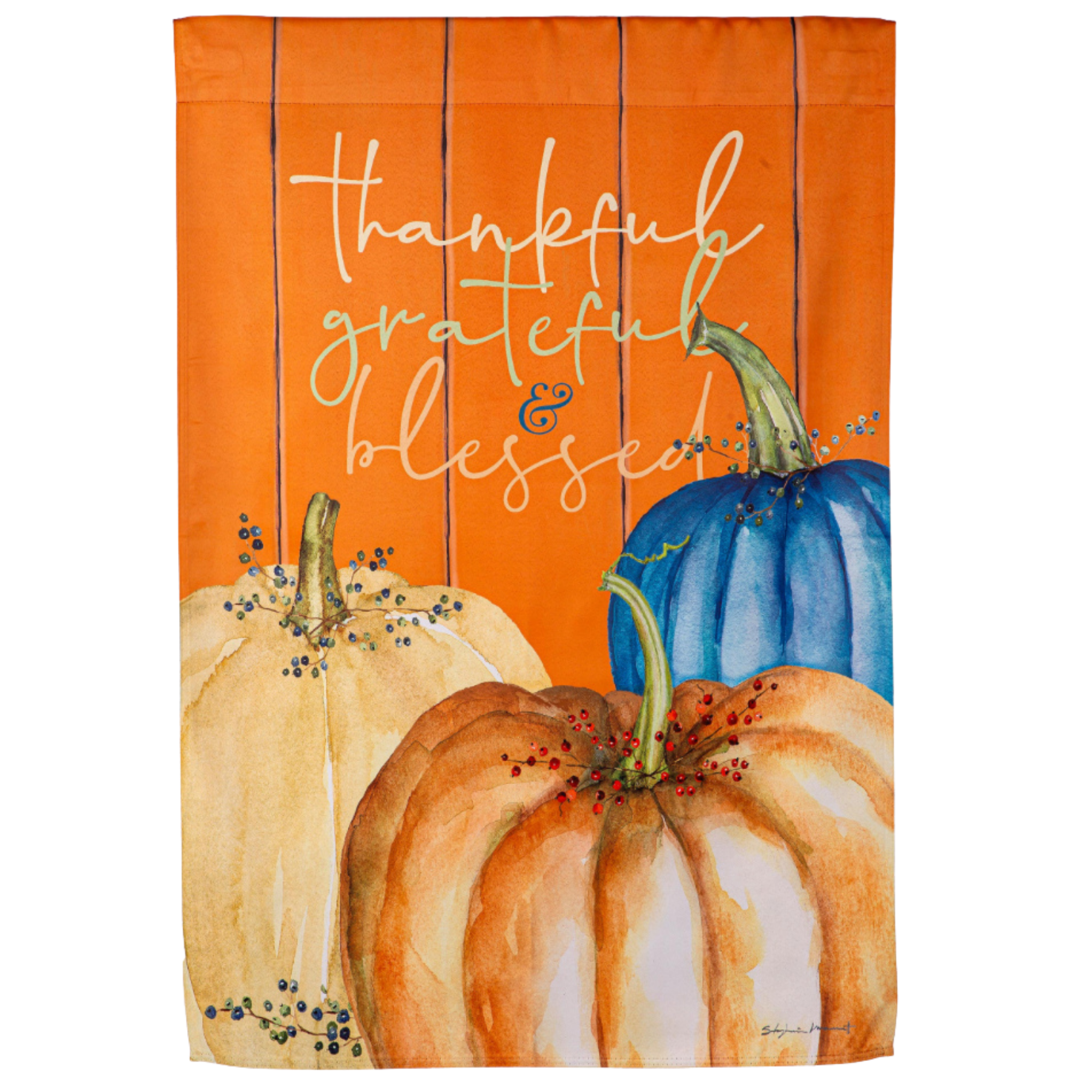 Thankful Grateful and Blessed Decorative Flag