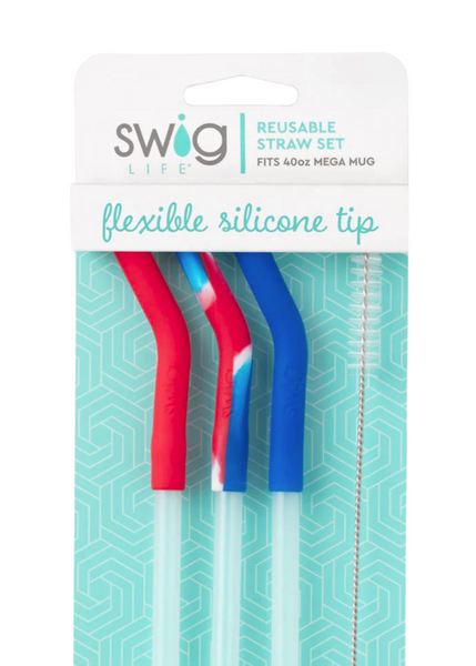 Swig Reusable Mega Straw Set In ‘All American’