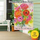 ‘RONUNCULUS WELCOME BURLAP’ Decorative Flag