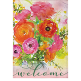 ‘RONUNCULUS WELCOME BURLAP’ Decorative Flag