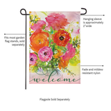 ‘RONUNCULUS WELCOME BURLAP’ Decorative Flag