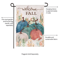 Welcome Fall Pumpkins Burlap Decorative Flag