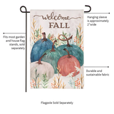 Welcome Fall Pumpkins Burlap Decorative Flag