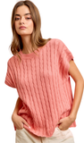 BiBi Washed Cable Knit Sleeveless Top