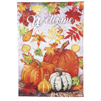 ‘Leaves and Pumpkins Moire’ Decorative Flag
