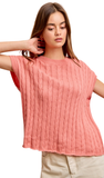 BiBi Washed Cable Knit Sleeveless Top