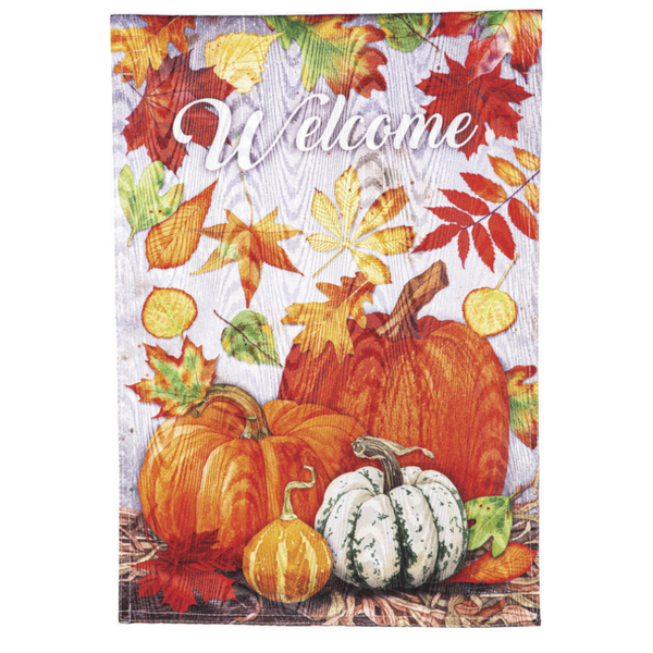 ‘Leaves and Pumpkins Moire’ Decorative Flag