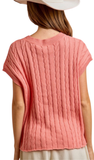 BiBi Washed Cable Knit Sleeveless Top
