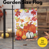 ‘Leaves and Pumpkins Moire’ Decorative Flag