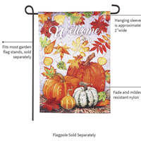 ‘Leaves and Pumpkins Moire’ Decorative Flag