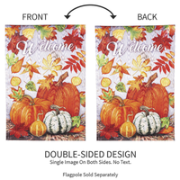 ‘Leaves and Pumpkins Moire’ Decorative Flag