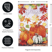 ‘Leaves and Pumpkins Moire’ Decorative Flag