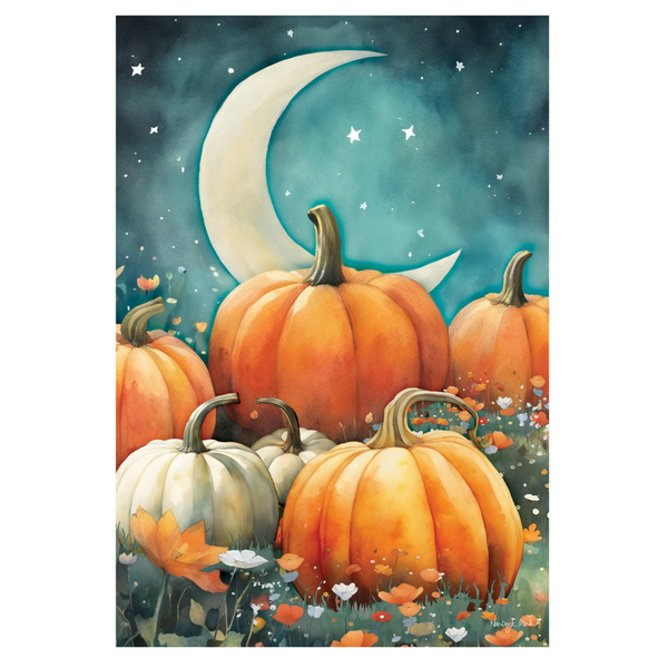 ‘Watercolor Pumpkin Patch’ Decorative Flag