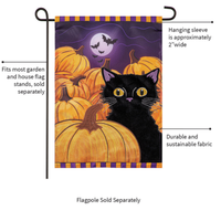 ‘Pumpkin Patch Cat Applique’ Decorative Flag