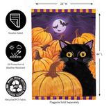 ‘Pumpkin Patch Cat Applique’ Decorative Flag