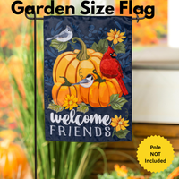 ‘Welcome Friends of Fall Applique’ Decorative Flag