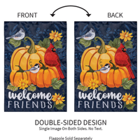 ‘Welcome Friends of Fall Applique’ Decorative Flag