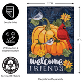 ‘Welcome Friends of Fall Applique’ Decorative Flag