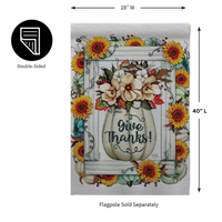 ‘Give Thanks Pumpkin, Magnolias & Sunflowers’ Decorative Flag