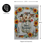 ‘Give Thanks Pumpkin, Magnolias & Sunflowers’ Decorative Flag