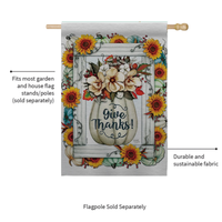 ‘Give Thanks Pumpkin, Magnolias & Sunflowers’ Decorative Flag