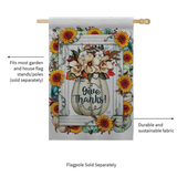 ‘Give Thanks Pumpkin, Magnolias & Sunflowers’ Decorative Flag