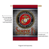 ‘Semper Fi US Marine Armed Forces’ Decorative Flag