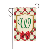 ‘Monogram Christmas Bows’ Vinyl Decorative Flag - Assorted Letters