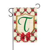 ‘Monogram Christmas Bows’ Vinyl Decorative Flag - Assorted Letters