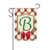‘Monogram Christmas Bows’ Vinyl Decorative Flag - Assorted Letters