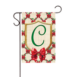 ‘Monogram Christmas Bows’ Vinyl Decorative Flag - Assorted Letters