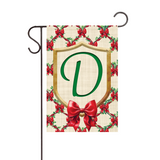 ‘Monogram Christmas Bows’ Vinyl Decorative Flag - Assorted Letters