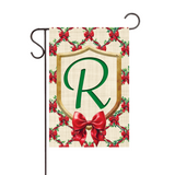 ‘Monogram Christmas Bows’ Vinyl Decorative Flag - Assorted Letters