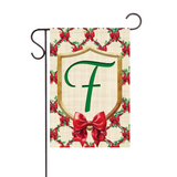 ‘Monogram Christmas Bows’ Vinyl Decorative Flag - Assorted Letters