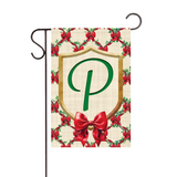 ‘Monogram Christmas Bows’ Vinyl Decorative Flag - Assorted Letters