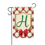 ‘Monogram Christmas Bows’ Vinyl Decorative Flag - Assorted Letters