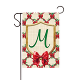 ‘Monogram Christmas Bows’ Vinyl Decorative Flag - Assorted Letters