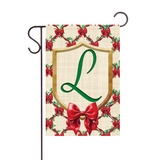 ‘Monogram Christmas Bows’ Vinyl Decorative Flag - Assorted Letters