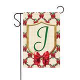 ‘Monogram Christmas Bows’ Vinyl Decorative Flag - Assorted Letters