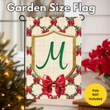 ‘Monogram Christmas Bows’ Vinyl Decorative Flag - Assorted Letters