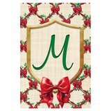 ‘Monogram Christmas Bows’ Vinyl Decorative Flag - Assorted Letters