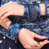 BuDhaGirl, Melange Beaded Bracelet, Sapphire