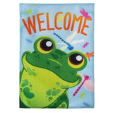 ‘Friendly Frog’ Burlap Decorative Flag