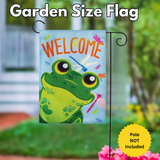 ‘Friendly Frog’ Burlap Decorative Flag
